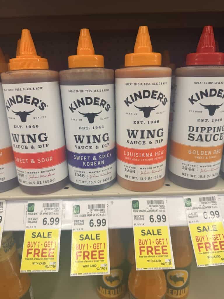 kinder's sauces kroger shelf image