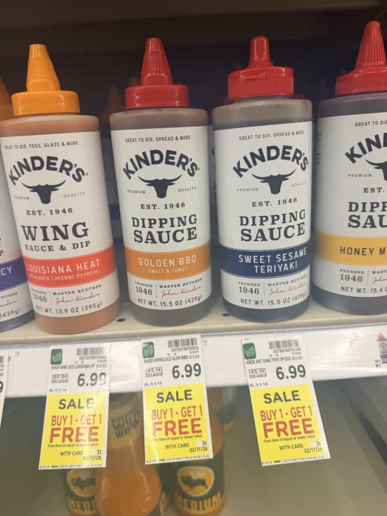 kinder's sauces kroger shelf image