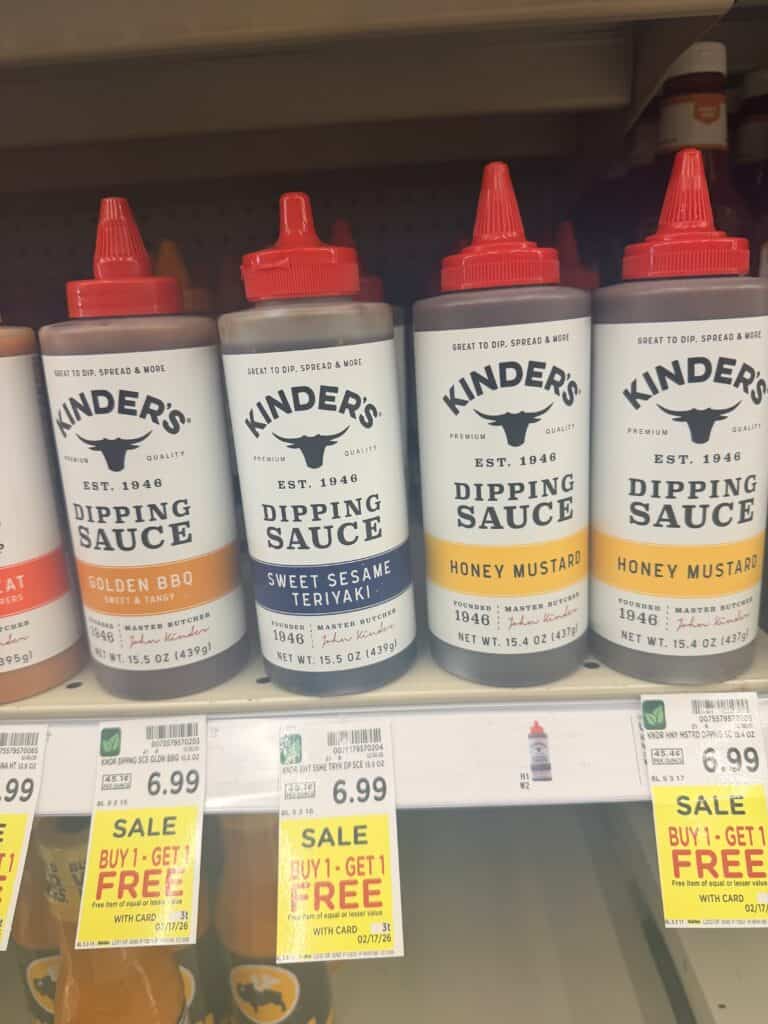 kinder's sauces kroger shelf image
