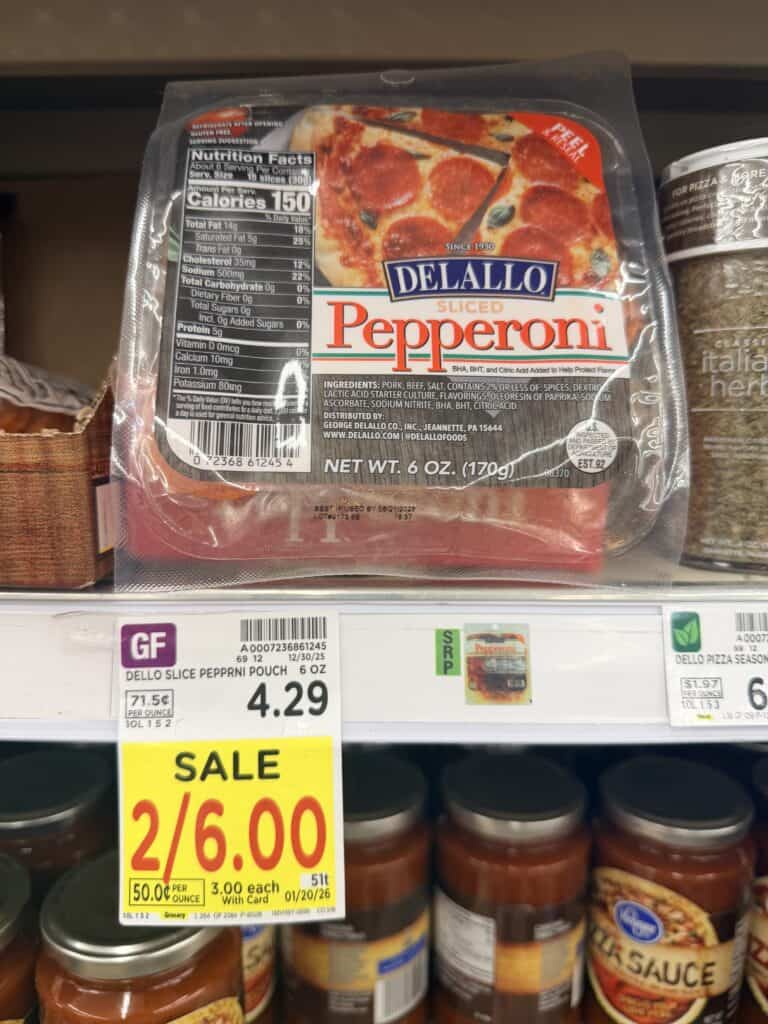 delallo pepperoni kroger shelf image