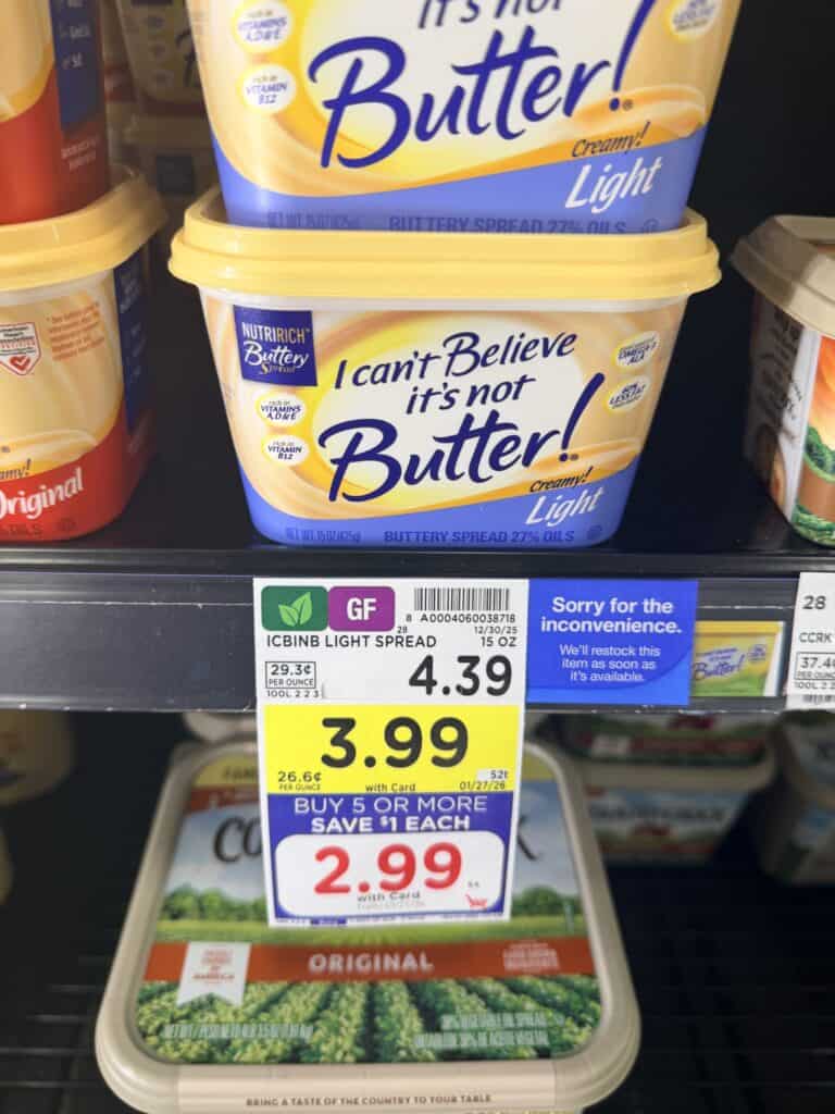 I can't believe it's not butter kroger shelf image
