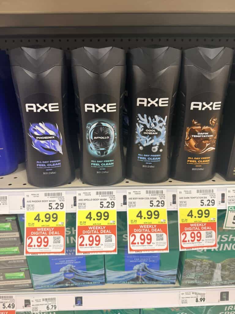 Axe body wash kroger shelf image