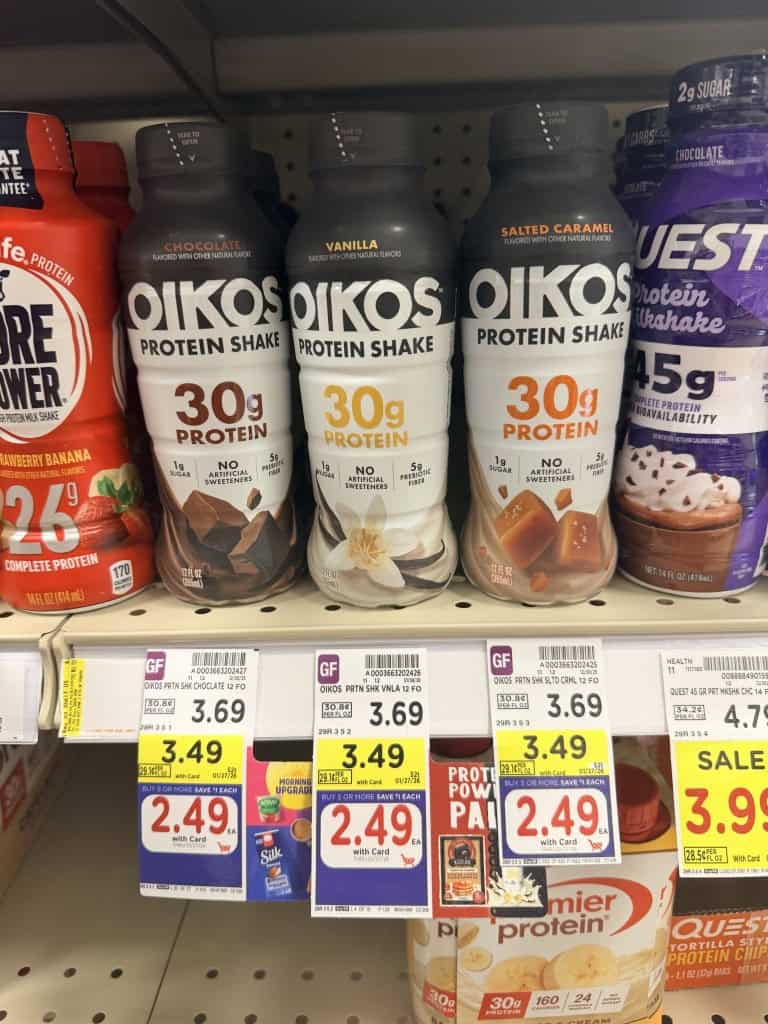 oikos protein shakes kroger shelf image