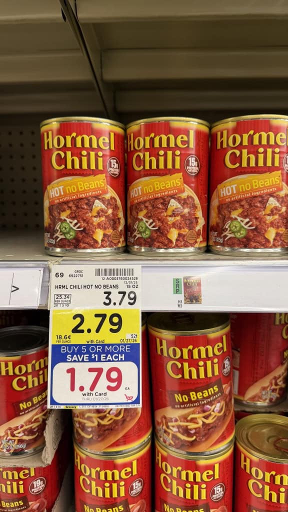 hormel chili kroger shelf image