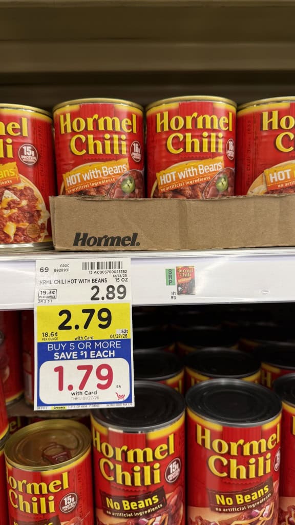 hormel chili kroger shelf image