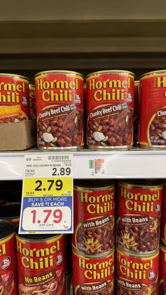 hormel chili kroger shelf image