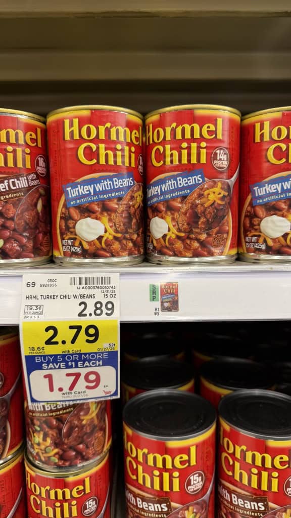 hormel chili kroger shelf image