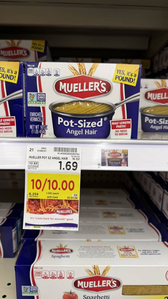 mueller's Pasta Kroger shelf image