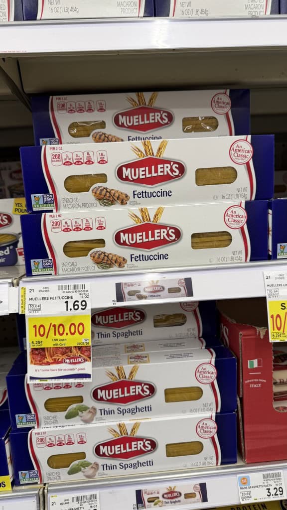 mueller's Pasta Kroger shelf image