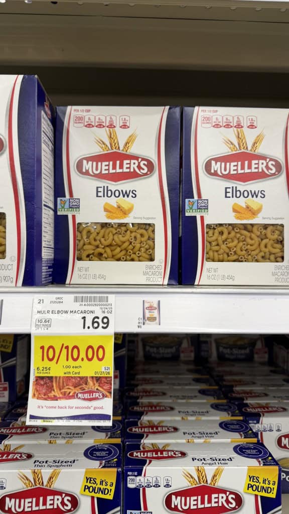 mueller's Pasta Kroger shelf image