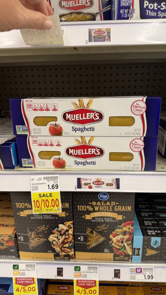 mueller's Pasta Kroger shelf image