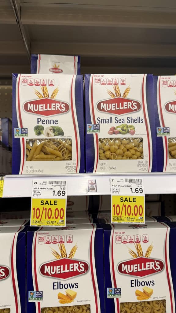 mueller's Pasta Kroger shelf image