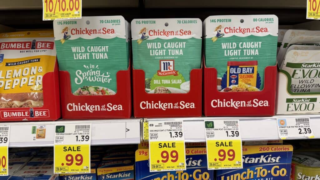 chicken of the sea tuna pouches kroger shelf image