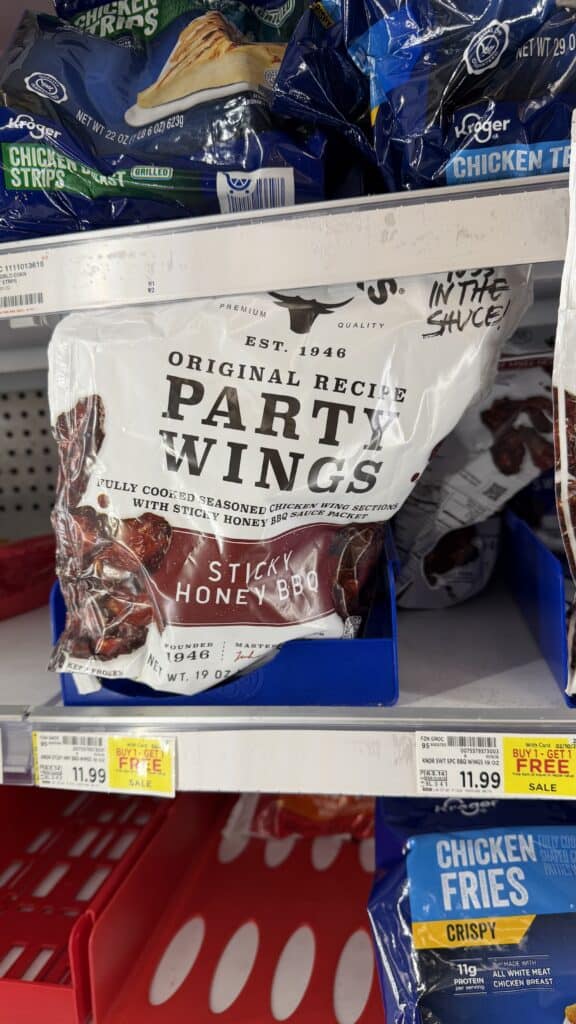 kinder's party wings kroger shelf image
