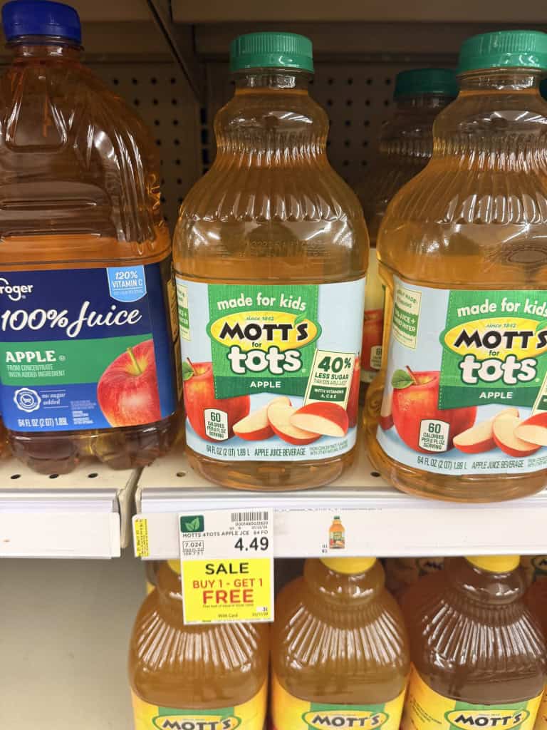 mott's apple juice kroger shelf image