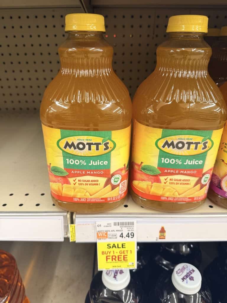 mott's apple juice kroger shelf image
