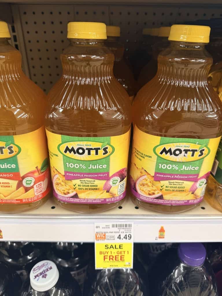 mott's apple juice kroger shelf image