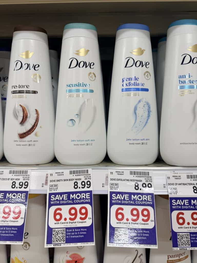 dove body wash kroger shelf image