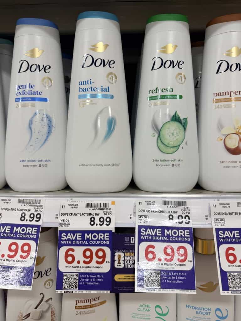 dove body wash kroger shelf image