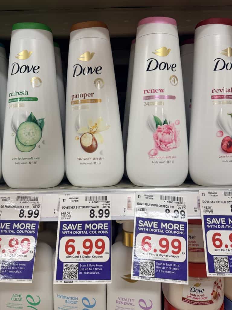 dove body wash kroger shelf image