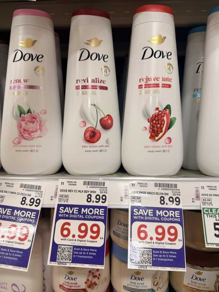 dove body wash kroger shelf image