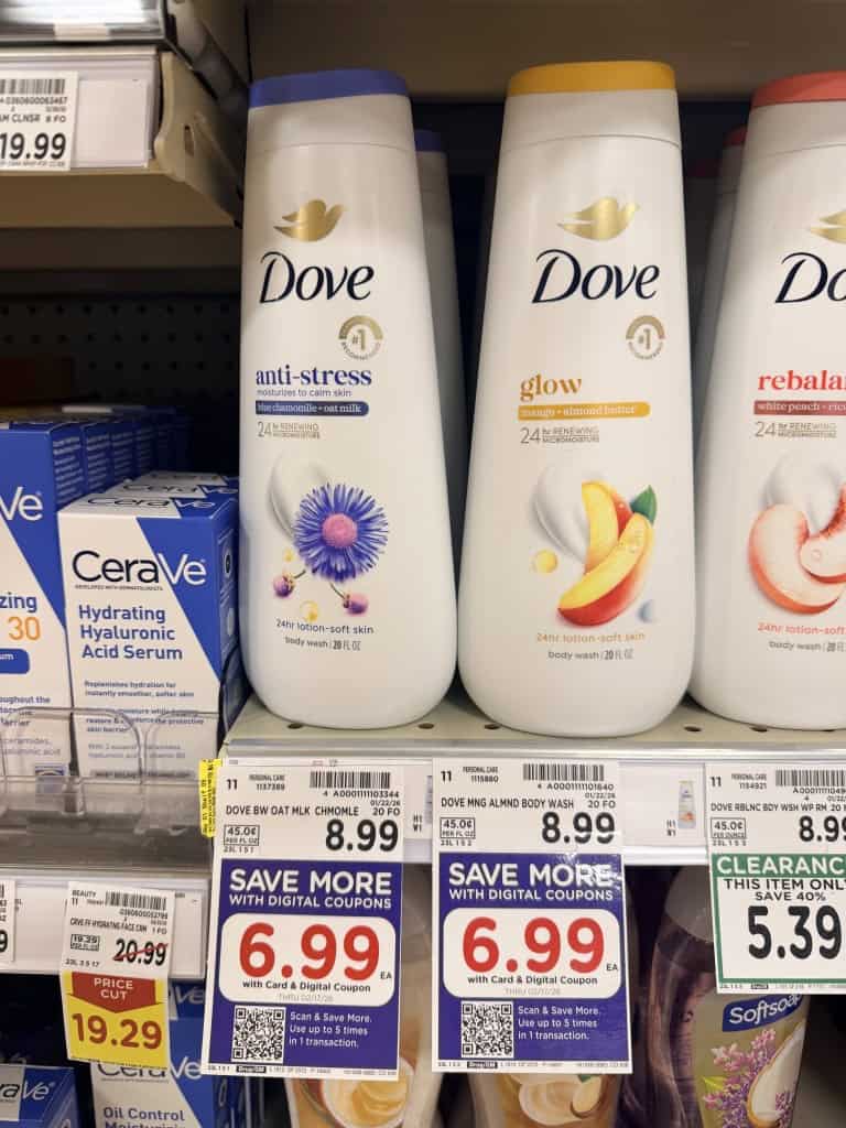 dove body wash kroger shelf image