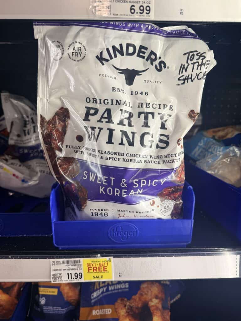 kinder's party wings kroger shelf image
