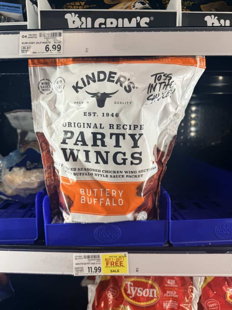 kinder's party wings kroger shelf image