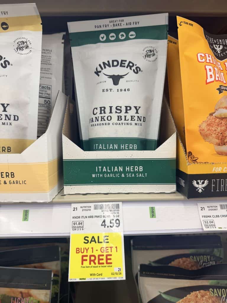 kinder's bread crumbs kroger shelf image