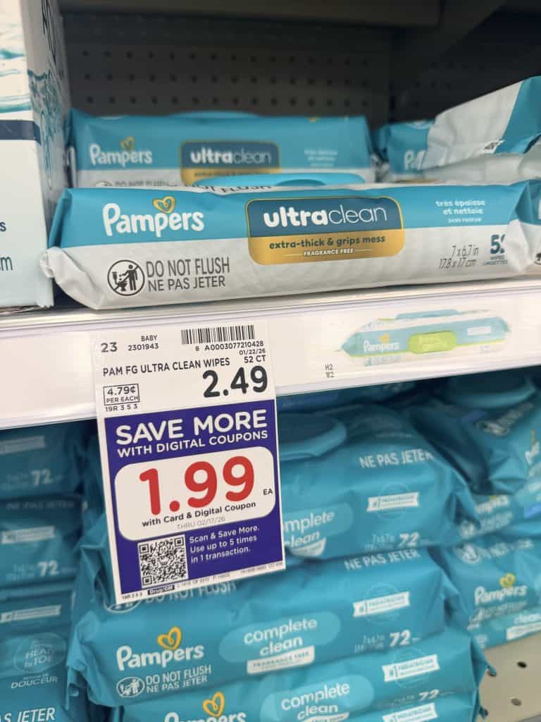 pampers and huggies wipes kroger shelf image