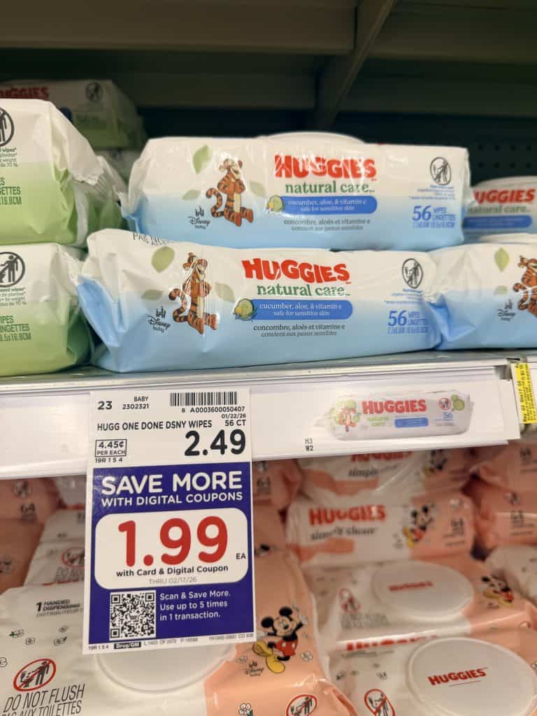 pampers and huggies wipes kroger shelf image
