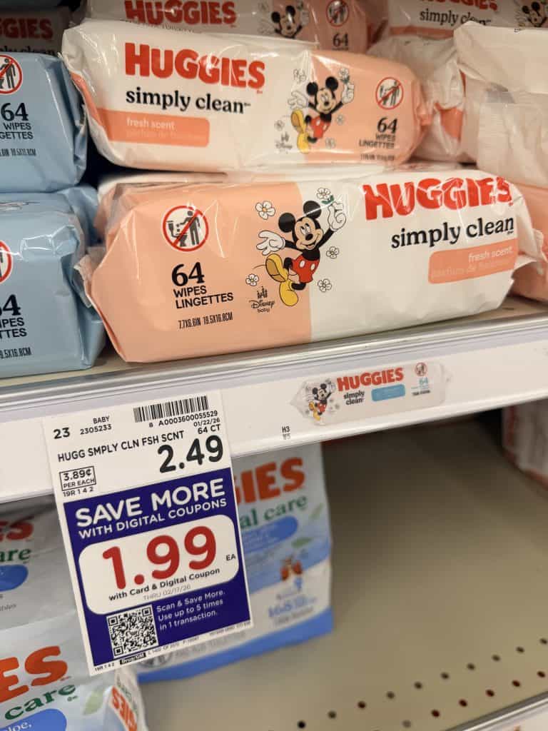 pampers and huggies wipes kroger shelf image