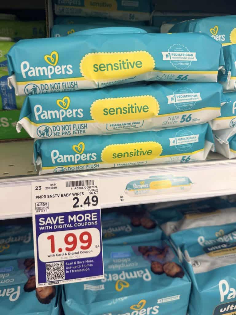 pampers and huggies wipes kroger shelf image