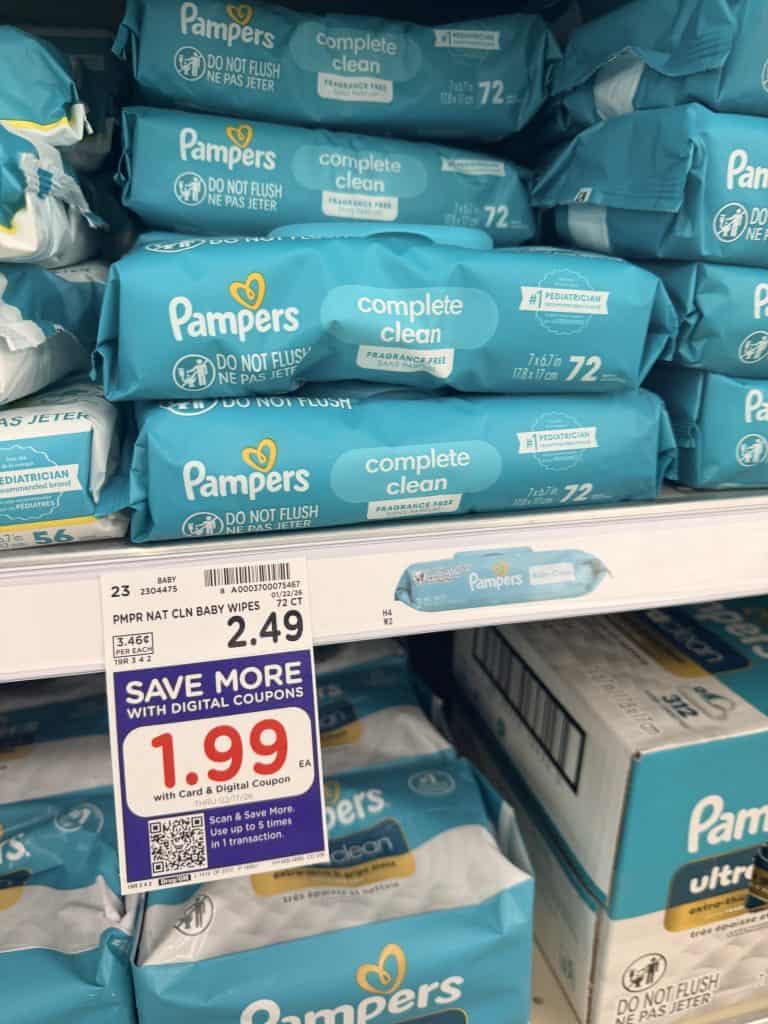 pampers and huggies wipes kroger shelf image