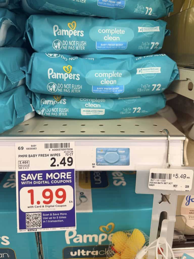 pampers and huggies wipes kroger shelf image