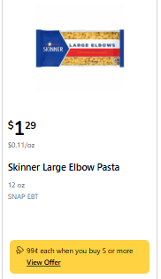 skinner pasta kroger shelf image
