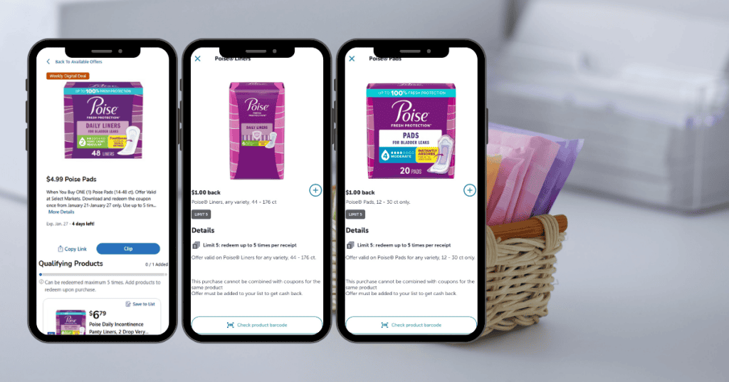poise pads or liners