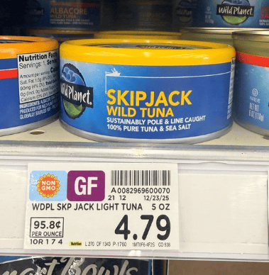 Wild Planet SkipJack Tuna Kroger Shelf image