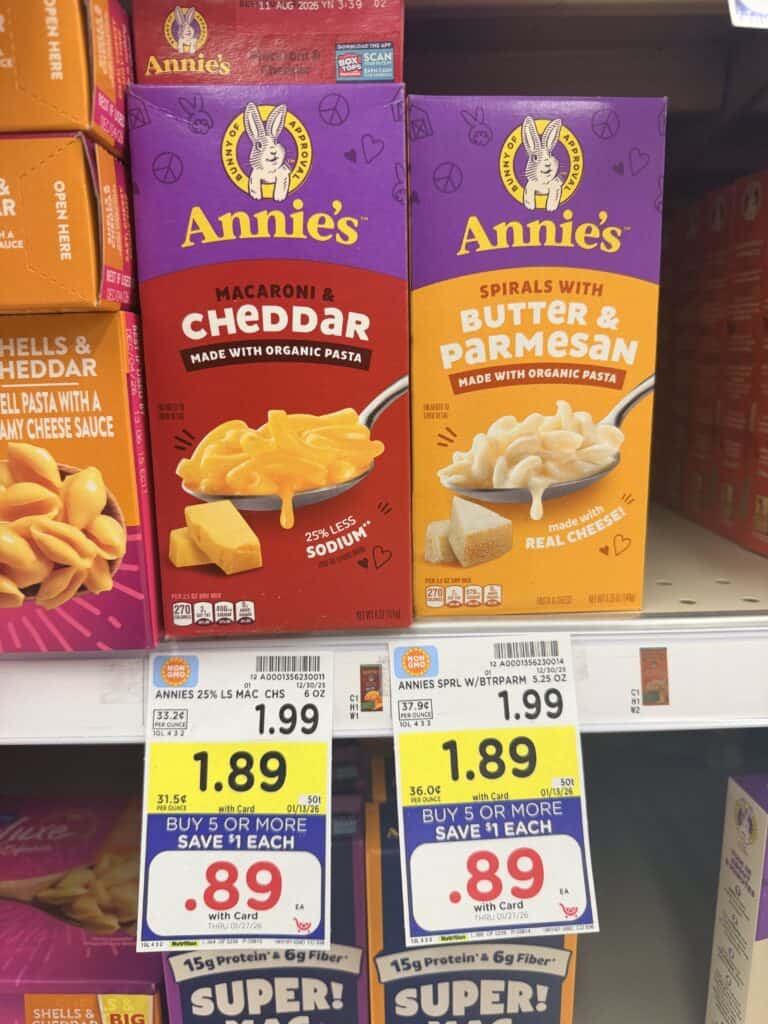 annie's mac and cheese kroger shelf image (1)