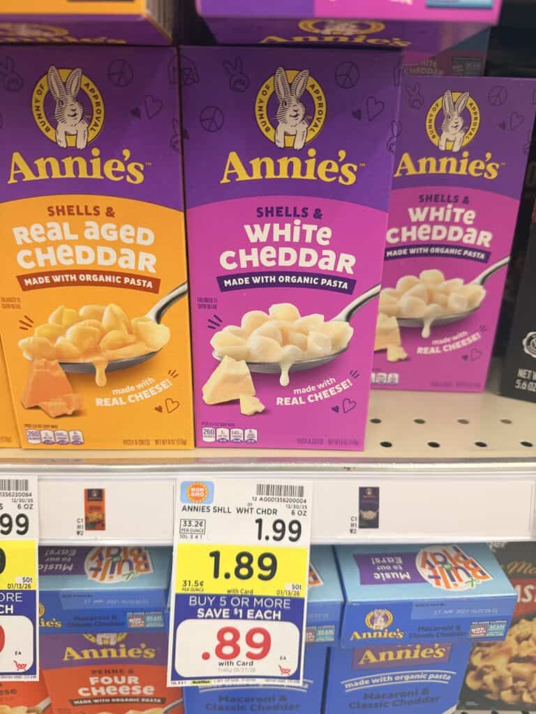 annie's mac and cheese kroger shelf image (1)