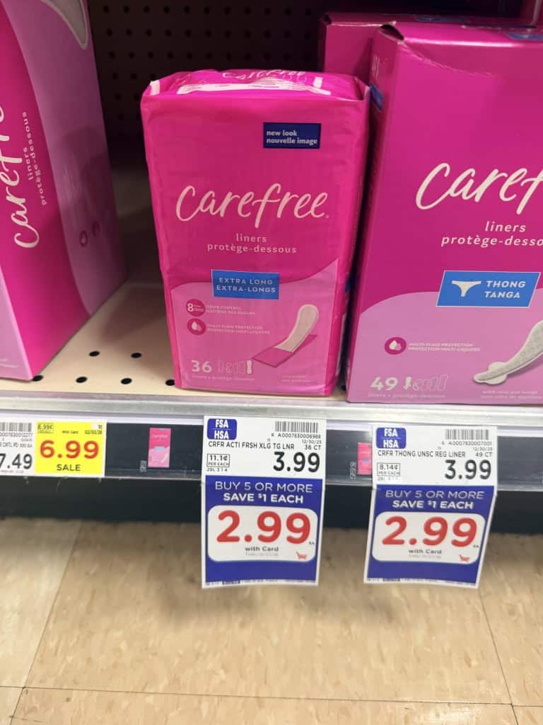 carefree liners kroger shelf image (1)