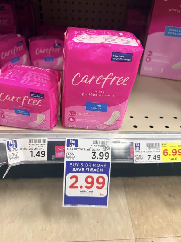 carefree liners kroger shelf image (1)