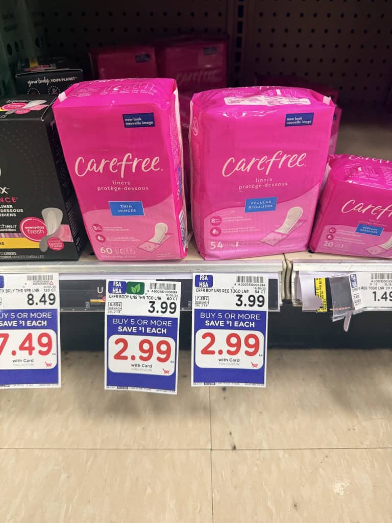 carefree liners kroger shelf image (1)