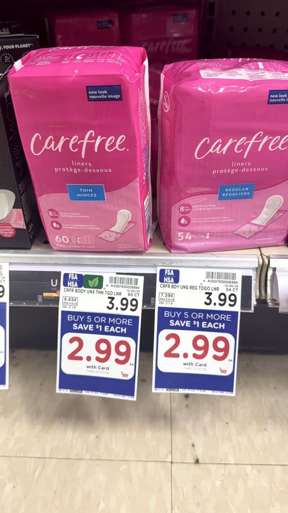 carefree liners kroger shelf image (1)