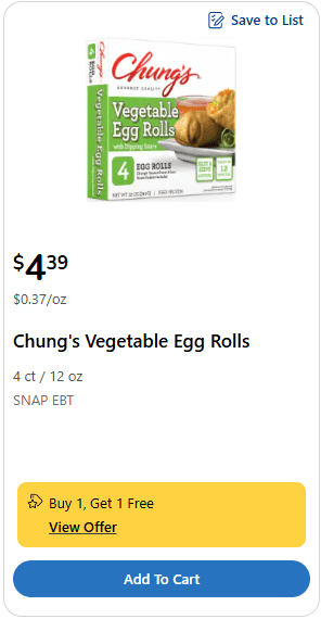chung's egg rolls kroger price image 2