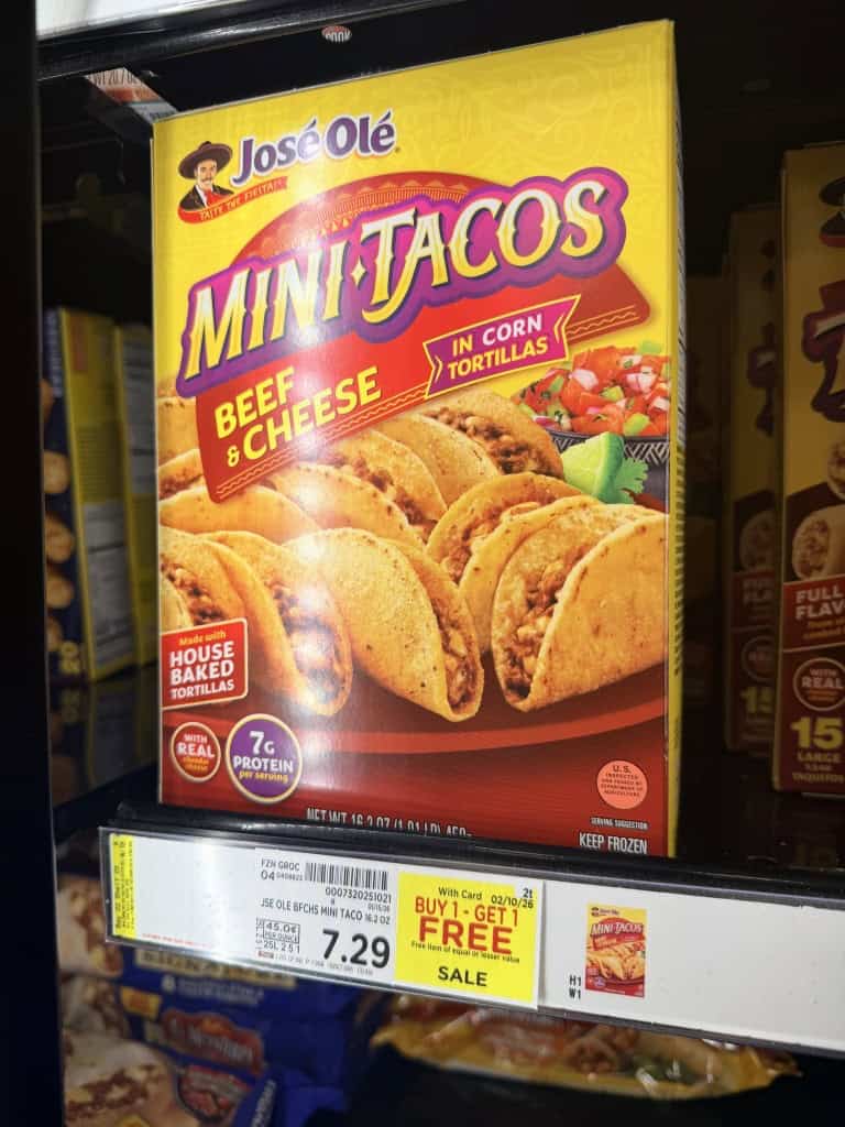 jose ole taquitos and mini tacos kroger shelf image (1)
