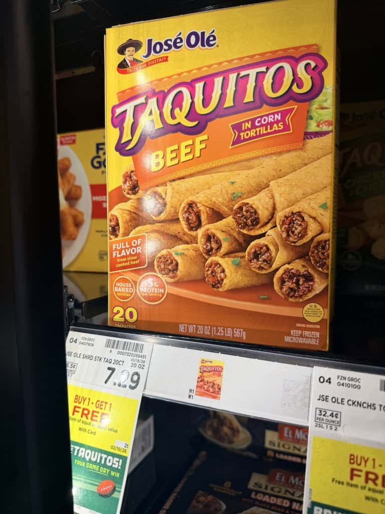 jose ole taquitos and mini tacos kroger shelf image (1)