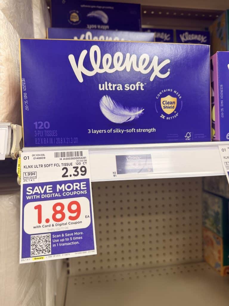 kleenex tissue kroger shelf image (5)