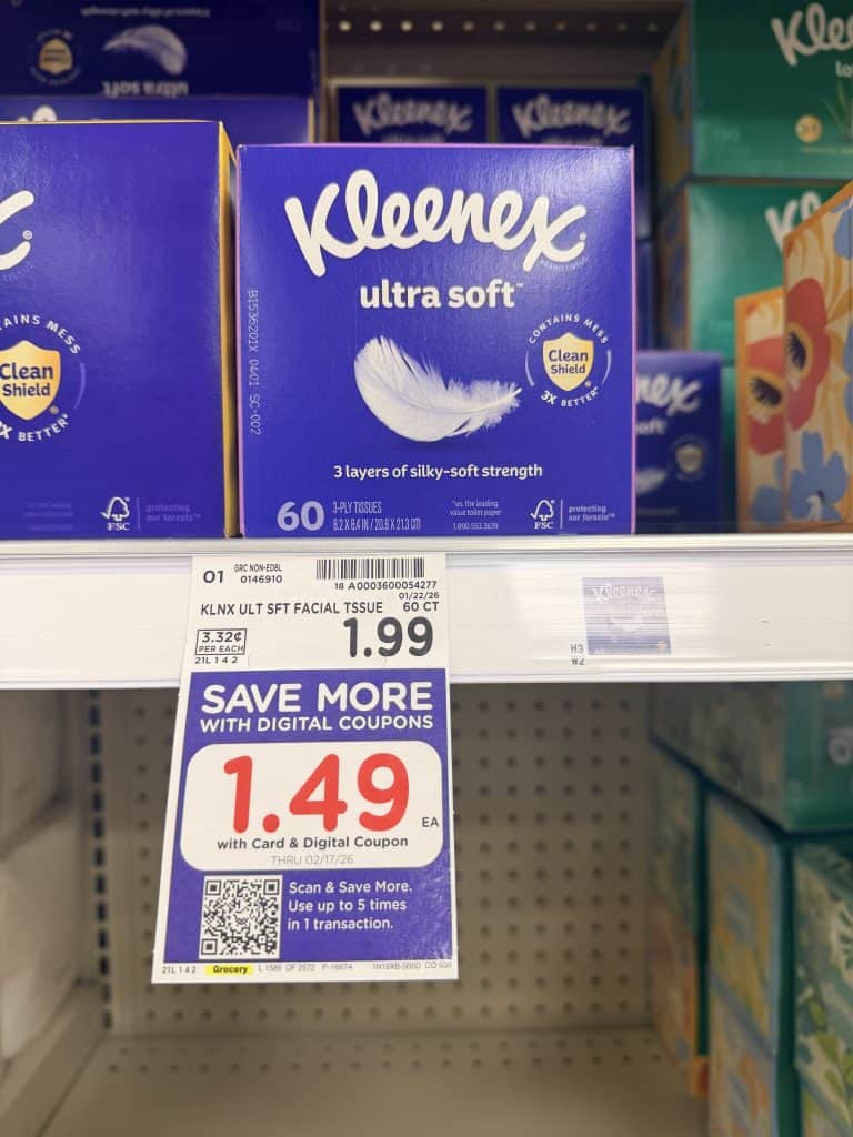 kleenex tissue kroger shelf image (2)
