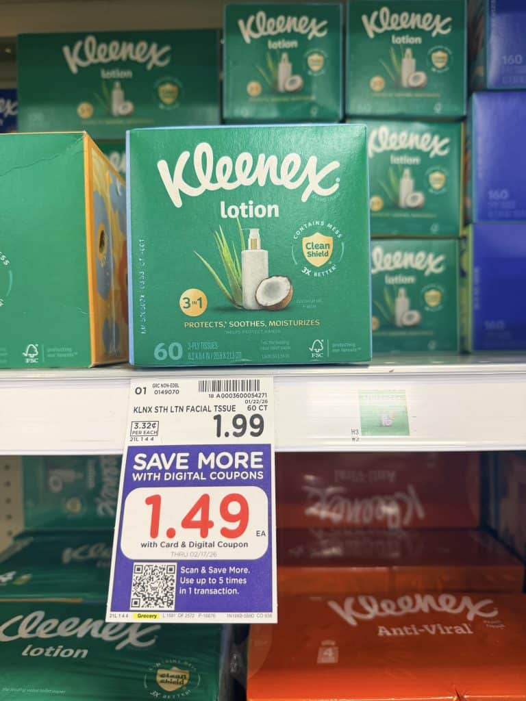 kleenex tissue kroger shelf image (2)